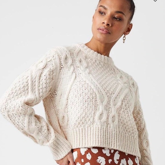 French connection cropped cable knit calina jumper - medium - Picture 2 of 15